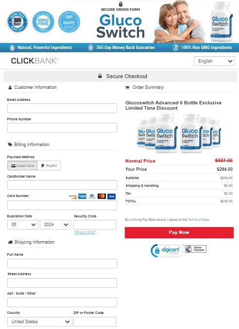glucoswitch order page